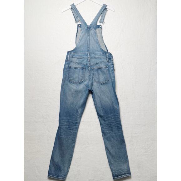 MADEWELL Skinny Denim Overalls Stretch Faded Distressed Blue Denim C2166 Sz S - Picture 6 of 11